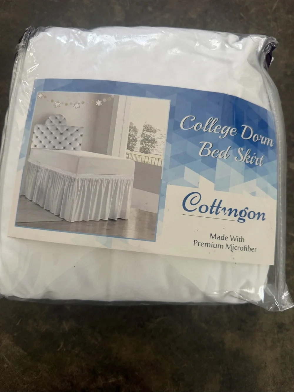 Cottingon Dorm Room Bed Skirt, 100% Microfiber, White, Twin XL-36 white Drop